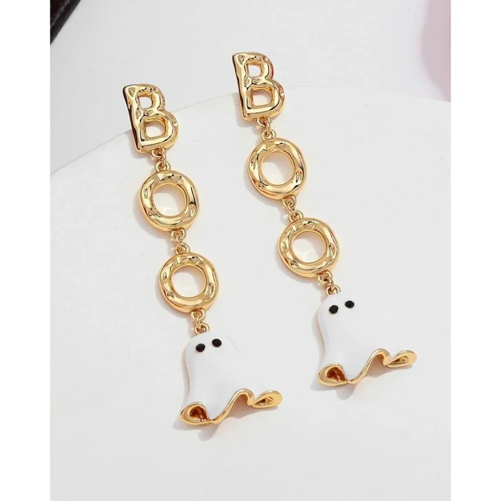 Women's Boo Ghost Halloween Earrings Pumpkin Hat Skull Costume Party Jewellery